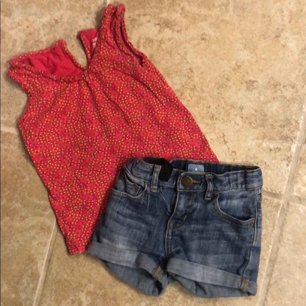Baby Gap Jean Shorts and Tank 18-24 months